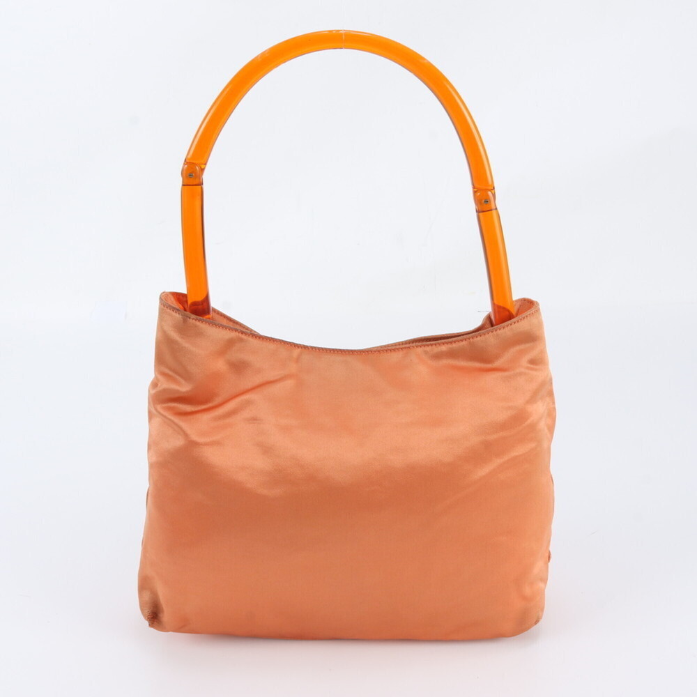 Prada Tessuto Nylon Triangle Logo Shoulder Bag Tote with Clear Handle - Women's